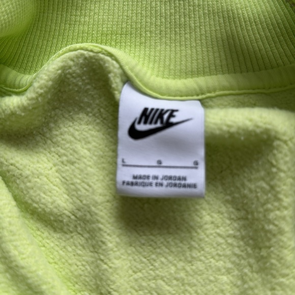 Lk NEW Nike Phoenix fleece crop sweatshirt lime green highlighter yellow sz LG - Picture 7 of 9